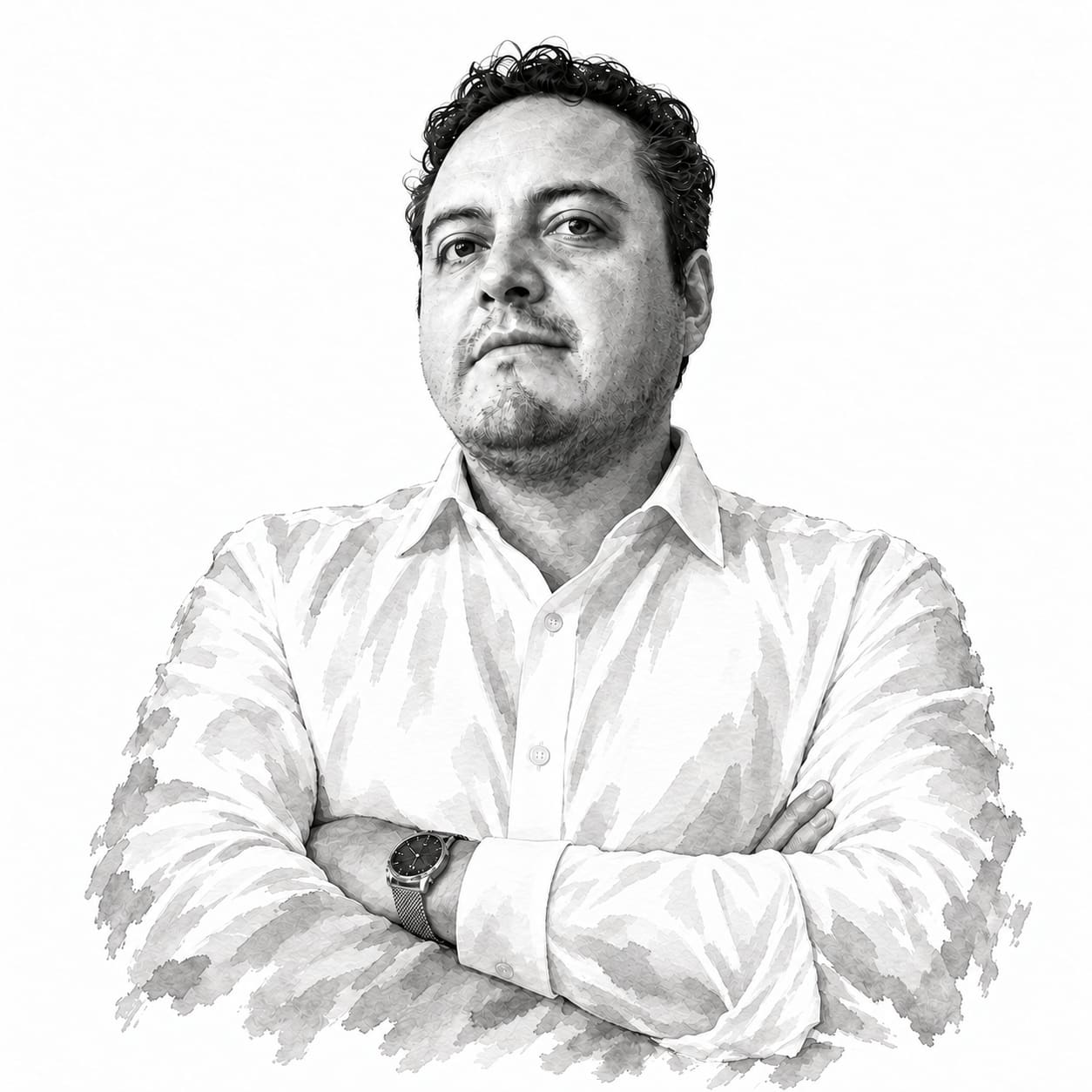 Retrato ilustrado de Mauricio, de GP9, CDMX